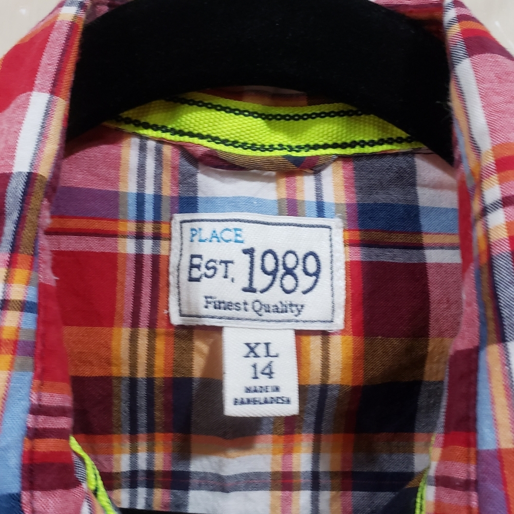 Children Place xlg 14 boys button down shirt